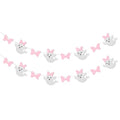 Pink Bow Ghost Garland Banner Halloween Party Decor - Silver Pink Variation