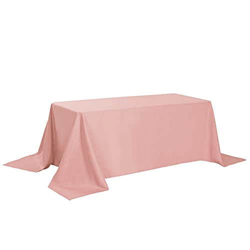 Rectangle Tablecloth 90x156 Inch Dusty Pink Washable Polyester for Wedding & Dining
