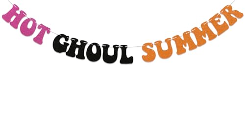 Halloween Party Banner - Summerween Ghoul Summer Decorations, Spooky Bunting