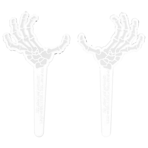Halloween Skeleton Hands Cupcake Toppers - Food Safe Plastic Decor, 24 Pack