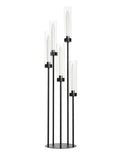 Tall Matte Black Candle Holder with Acrylic Shades - 39.8" 5 Arm Candelabra - Variation of THIS listing: Black / 1pcs