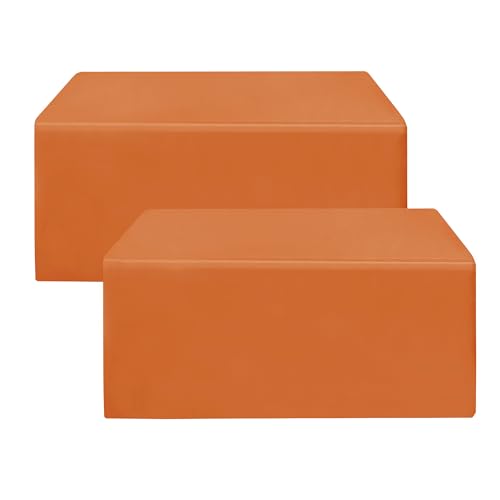 Fitted Table Cloths for 4ft Rectangle Tables - 2 Pack Orange - Vendor Booth
