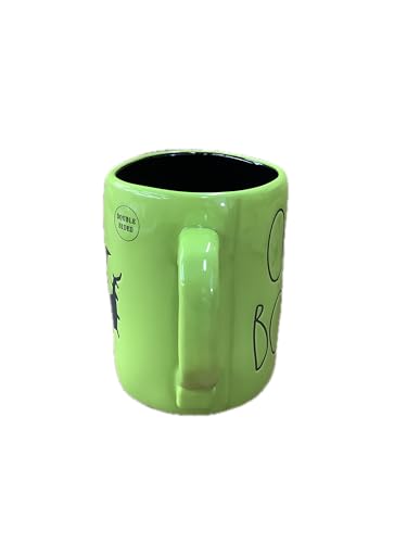 Rae Dunn Halloween Ceramic Coffee Mug - Oogie Boogie Bright Green Variation