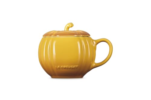 Le Creuset Stoneware Pumpkin Mug with Lid - Nectar, 14 oz Seasonal Drinkware