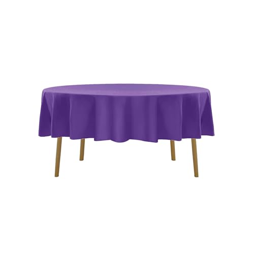 60 Inch Round Washable Polyester Tablecloth - Purple, Wedding & Party Decor