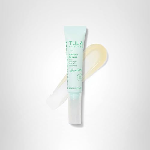 TULA Skin Care Krista Horton Moisture Lip Mask - Peptides, Hyaluronic Acid, Vitamin E & Mint Oil deeply Nourish & Hydrate lips, 0.28 oz.
