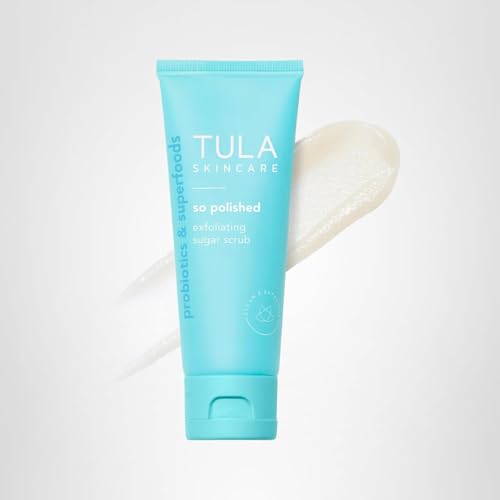 TULA Skin Care So Polished Exfoliating Sugar Scrub - Face Scrub, Gently Exfoliates with Sugar, Papaya, and Probiotic Extracts for a Softer and Radiant-Looking Complexion, 2.9 oz.