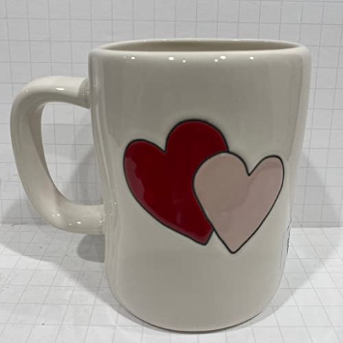 Crazy in Love Mug - Double Sided Ceramic Valentine's Day 16oz - Heart Back