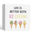 Ice Cream Lover Wooden Sign - Summer Gift Decor for Kitchen & Home