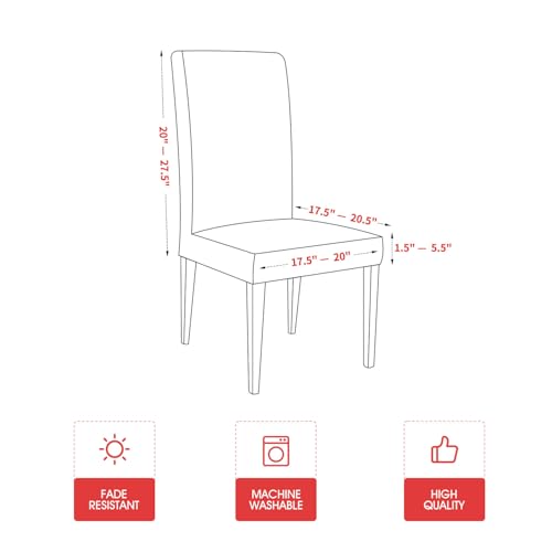Christmas Red Snow Stick Figure Chair Covers - 8PCS Holiday Home Decor