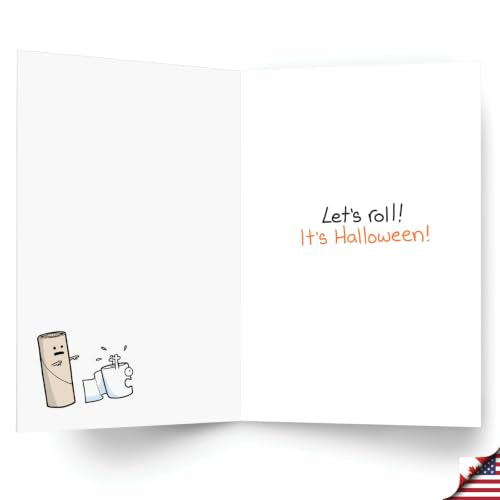Halloween Skeleton Greeting Cards Set - Funny Skeleton Decorations, 12 Count - Trick or Treat Stationery