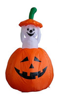 4 Ft Animated Halloween Inflatable Pumpkin and Ghost Decor