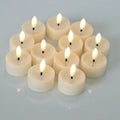 12 Pack Flameless LED Tea Lights with Black Wick, Battery Operated, Warm White