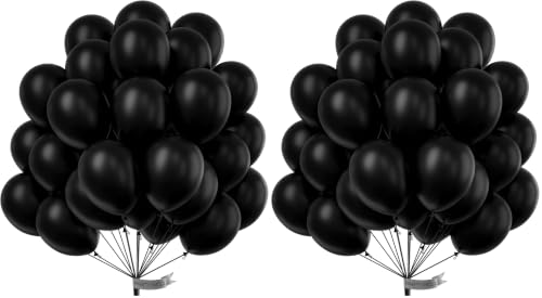 PartyWoo Black Balloons 50pcs Matte Latex Helium Balloons 12 Inch - Black-y18