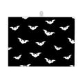Halloween Black White Bats Dish Drying Mat 18x24 Inch Microfiber Kitchen Counter Decor