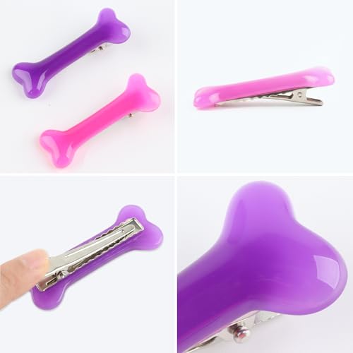 Bone-Shaped Hair Clips Set - 12 Gothic Halloween Cosplay Hairpins