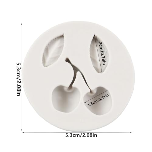 Cherry Silicone Mold with Cherry Leaves for Cake Decorating - Style K