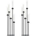 2-Pack Tall Black Candle Holders with Acrylic Shades - Halloween Decor, 39.8"