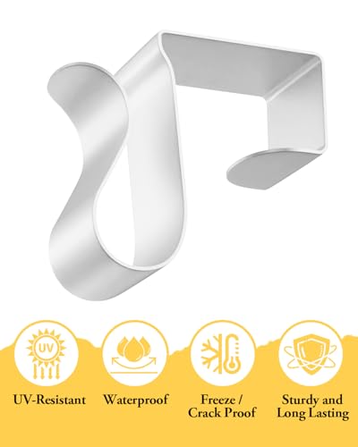 Outdoor String Light Gutter Clips - 100 Metal Weatherproof Securing Hooks for Xmas & Holiday Decor - White Variation of THIS listing