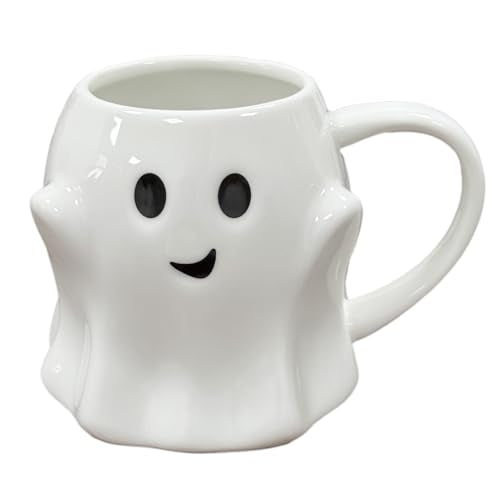 Halloween Ghost Mug 3D Cute Ghostface Ceramic Coffee Cup - White Variation