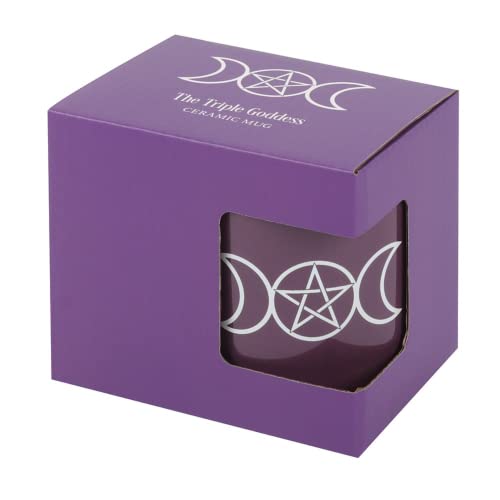 Gothic Purple Triple Moon Mug - Ceramic Witch Symbols Coffee Cup, 11 FL OZ