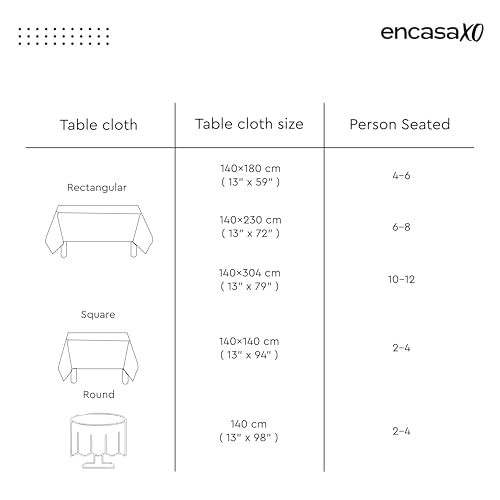 Encasa XO Cotton Tablecloth Rectangular 56x72 Inches - Hot Pink, 100% Cotton