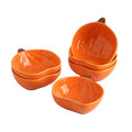 Orange Pumpkin Ceramic Ramekins Set of 6 - 4.5 Inch, Oven & Dishwasher Safe