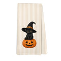 Halloween Witchy Black Cat Pumpkin Kitchen Hand Towels 16x24 Inch - Variation of Black Cat