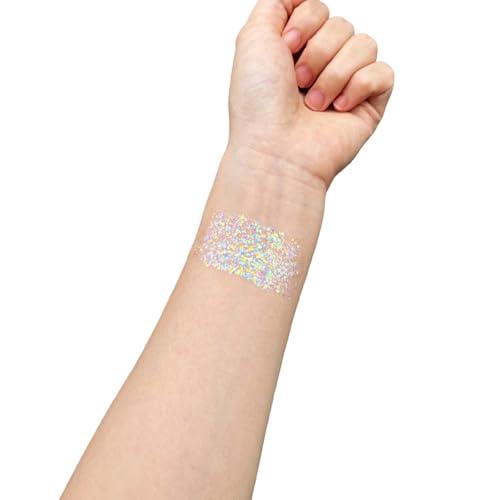 Carnival White Body Glitter Stick - Sparkling Face & Hair Glitter Gel for Festivals & Raves (Variation: Carnival White)