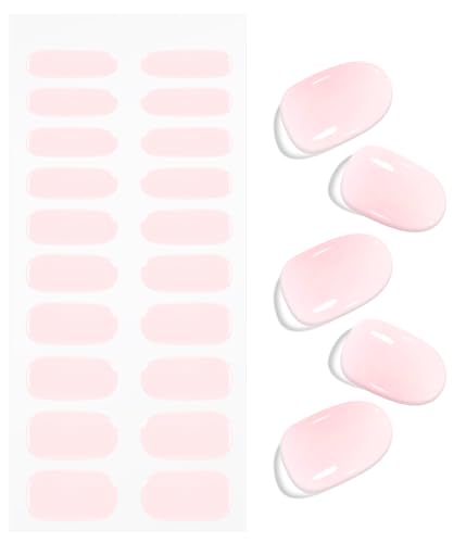 Pink Semi Cured Gel Nail Sticker Wraps - Cream Pink Variation