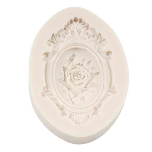 Cameo Picture Frame Silicone Mold Rose Flower Fondant Cake Decorating - Style A