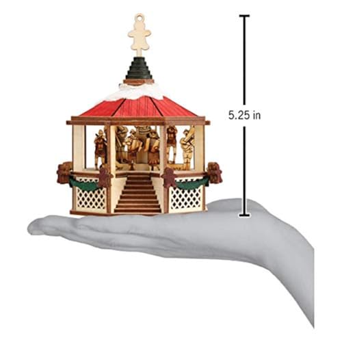 Handcrafted Glass Christmas Ornament - Oompah Gazebo Wooden Decoration