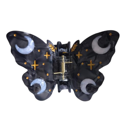 Black Butterfly Hair Clips - Dreamy Acetate Claw Hair Accessories for Women