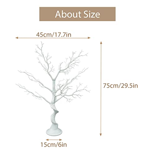 White Artificial Tree Centerpiece for Weddings and Parties - 2.5ft with 10 Branches - Easy Assembly