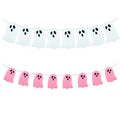 Halloween Ghost Garland Set - Felt Ghost Banner for Haunted House Decorations, Indoor & Outdoor