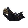 Witch’s Broomstick Black Cat Figurine - Hand-Painted Resin Gothic Decor
