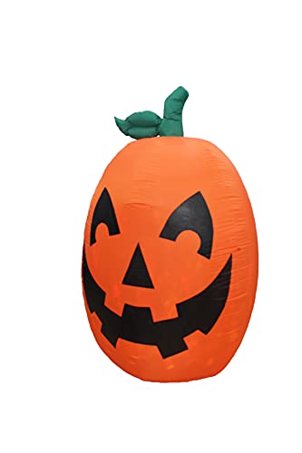6 Ft Tall Inflatable Glowing Pumpkin Jack O' Lantern Halloween Decoration