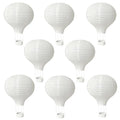 8-Pack 12-Inch White Hot Air Balloon Paper Lanterns Decorations for Parties & Weddings