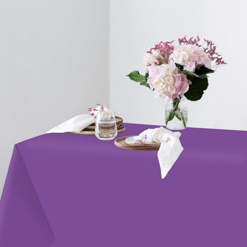 Purple Plastic Tablecloth 16Pcs 54x108 Inch Waterproof Party Cover - Gradient Purple