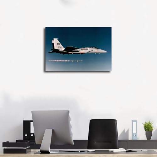 Unframed F-15 Eagle Jet Fighter Wall Art Poster - 24x16 Inches