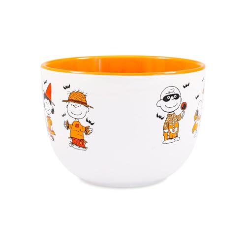 Peanuts Halloween Ceramic Soup Mug 24oz with Snoopy & Friends - Fall Season Drinkware