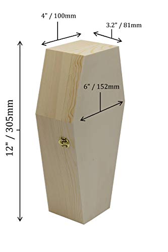 Creative Hobbies 12-Inch Halloween Coffin Box Set - Fillable Gothic Decor, Party Favor, Pet Casket 2-Pack