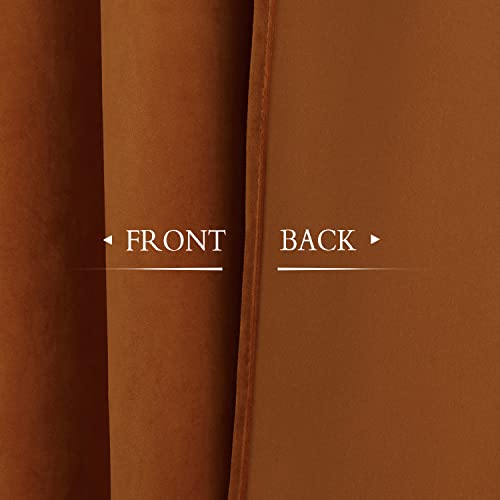 Burnt Orange Velvet Curtains - W52 x L96 Inches - Autumn Decor - Variation of THIS listing