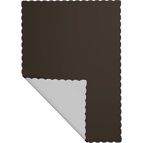 Disposable Paper Placemats with Scalloped Edge - Black, Pack of 50