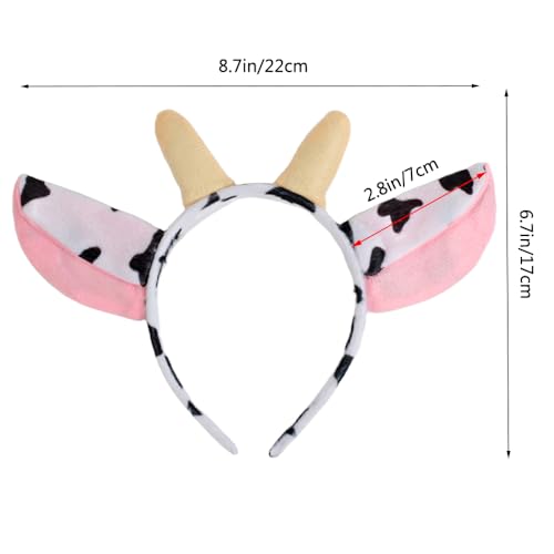 12 Pcs Cow Ears Headband Set - Cute Animal Hair Accessories for Kids & Cosplay