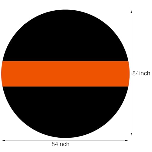 Disposable Round Tablecloths - 84 Inch, Stain & Wrinkle Resistant - 6 Pack - Orange & Black