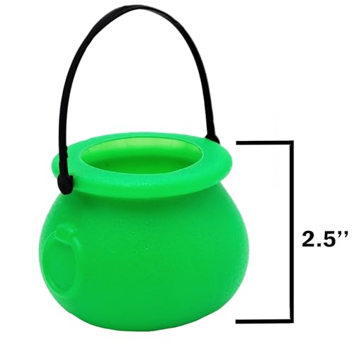 6-Pack Green Candy Cauldron Kettles for Parties, Halloween & St. Patrick's Day