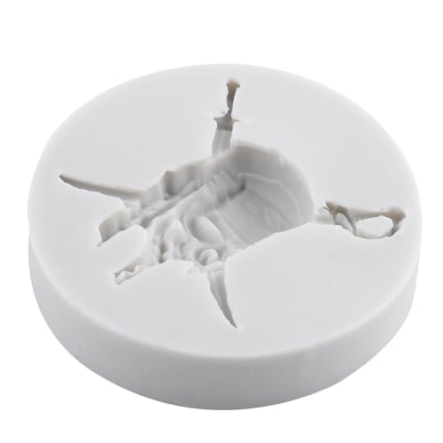 Pirate Skull & Sword Silicone Fondant Mold - Halloween Cake Decorating, Style D