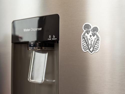 Skull Heart Refrigerator Magnet - Gothic Kitchen Decor Accessory, 4-Inch UV Print