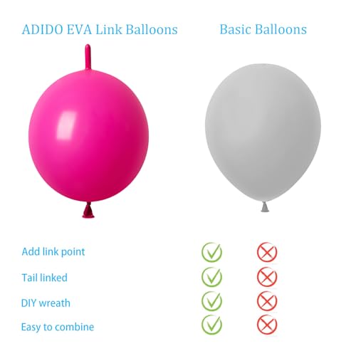 Magenta Linking Balloons Kit - 80 Count 12 Inch Latex Quick Link Balloons